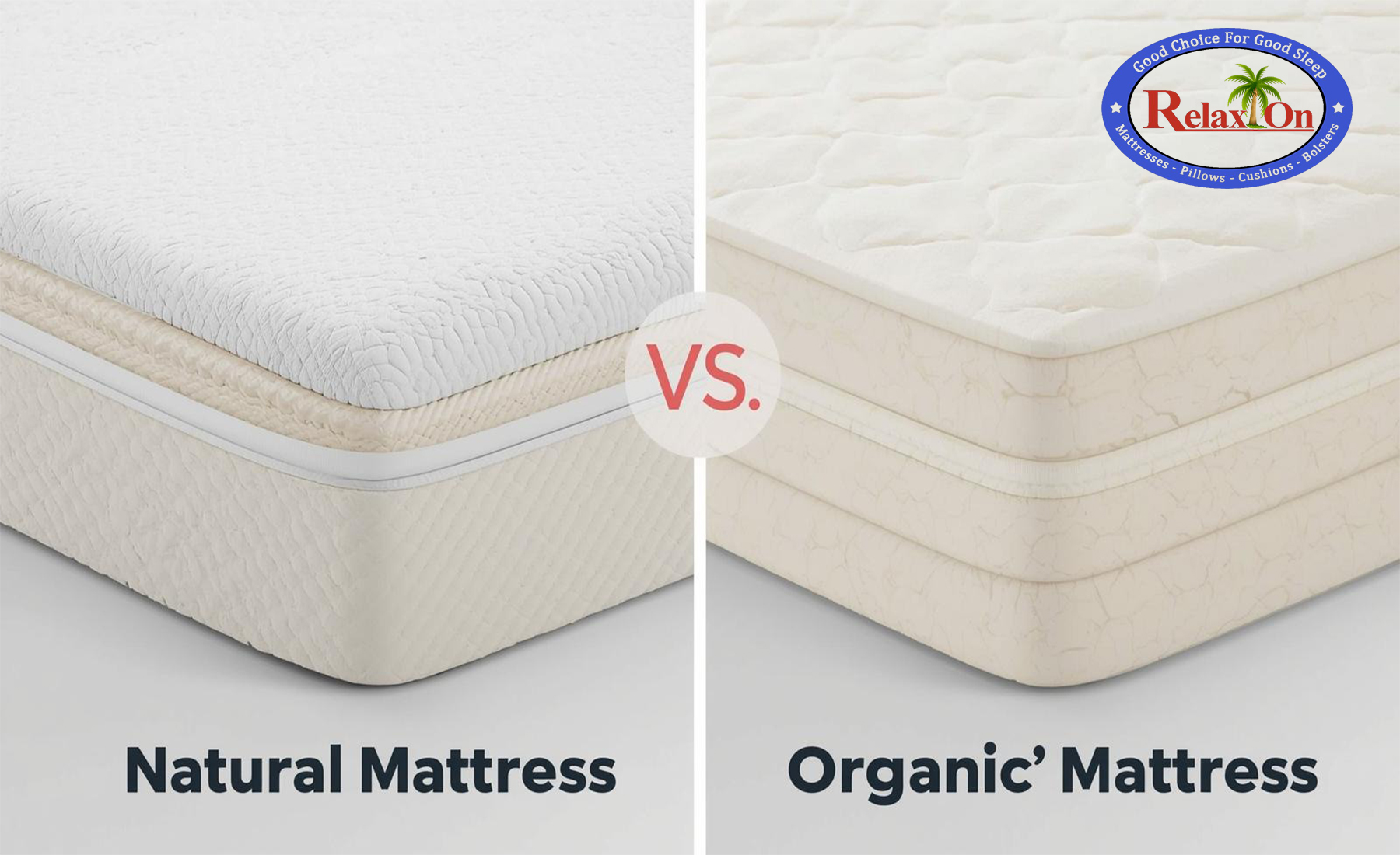 Natural vs organic latex mattress comparison showing comfort, durability, and eco-friendly materials.